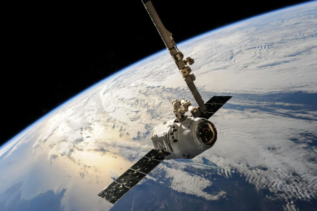 spacex satellite orbiting earth